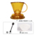 Small transparent yellow with 100 pieces of filter paper + long handle measuring spoon 
