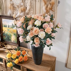 Rose artificial flower fake dried flower bouquet display