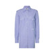 MSGM Spring New Blue White Cotton Striped Letter Embroidery Women's Mid-Length Shirt Yintai Department Store