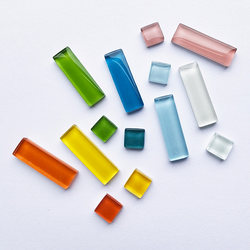 Long Strip Mosaic Rectangular Colored Mica Crystal Glass Translucent Handmade DIY Material Educational Creative Creation