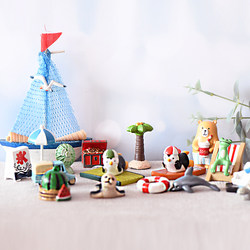 Ocean Style Frog Zakka Japanese Healing Goods Decole Bookstore Bookshelf Toys Gifts Small Ornaments