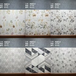400*800 Glossy Geometric Diagram Rhombus Flowers Kitchen Bathroom Balcony Toilet Restaurant Wall Tiles Tiles