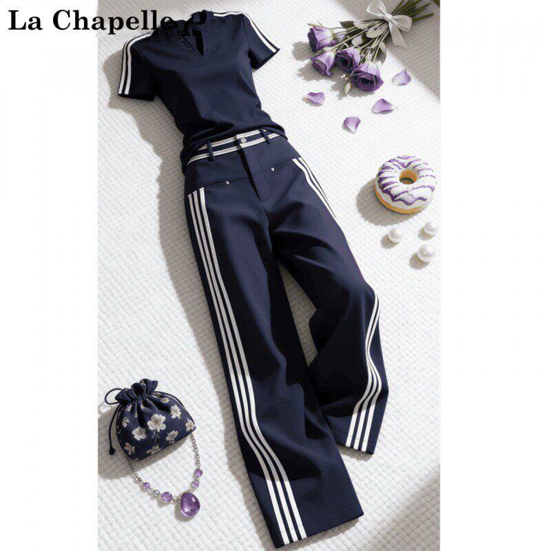 La Chapelle модный повседневный спортивный костюм женский — лето 2026, новая футболка с короткими рукавами, комбинезон