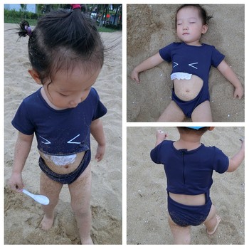 Yimei Family Infant Boy, Baby and Female Baby Swimsuit Shark Cartoon Triangle Swimming Swimming Swimming Swimsuit Children's Swimsuit
