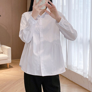 
2026 spring and autumn long-sleeved maternity tops spring white maternity shirts professional work maternity tops white shirts