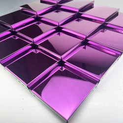 Metal Stainless Steel Mosaic Tiles Hotel Ktv Living Room Restaurant Entrance 3D Stereo Background Wall Stickers Purple