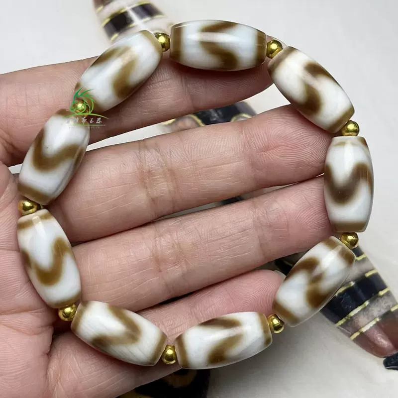 貴重　右下がり天珠　ブレスレット 天珠 六眼天珠 白黒 希少品 貴重 右下がり天珠 ブレスレット 貴重