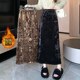 Gold velvet skirt for women, autumn and winter thickened velvet, retro slim hip skirt, mid-length back slit one-step skirt