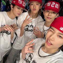 Lngshot Park Jae-Beom Style Merchandise Short-Sleeve T-Shirt, Stage Outfit, Hip-Hop Street Dance Top, Pure Cotton, Unisex Dance Wear