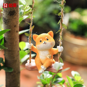 
Cute Red Panda Garden Pendant Enjoy Time Bonsai Pendant Creative Balcony Potted Animal Hanging Decoration