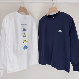 
Camping relaxation ~ 150-180 new medium and large children's long-sleeved T-shirt spring and autumn teenagers casual cotton bottoming shirt