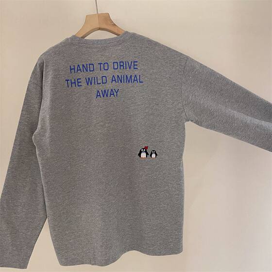 
Soft and skin-friendly ~150-180 Middle-aged and big children's personalized embroidered long-sleeved T-shirt 25 spring and autumn teenagers pure cotton round neck shirt