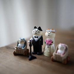 【Happy Family】Japanese Zakka Goods Wedding Scene Decorations Cute Bride and Groom Wedding Cake Decoration