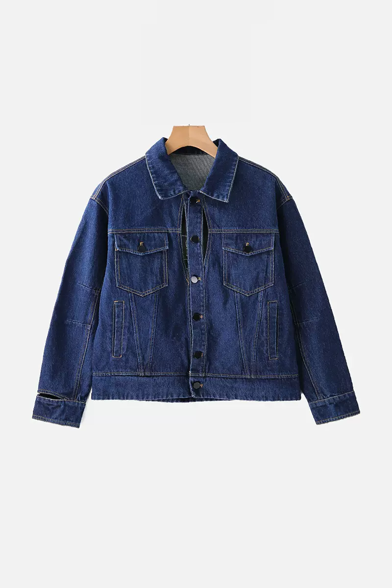 XXX系列时尚潮牌春秋新款全棉复古百搭刺绣牛仔外套女