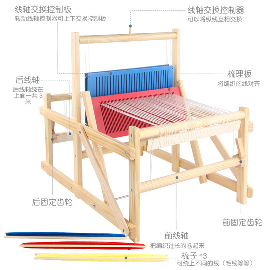 Kit Telai Per Maglieria Regolabili - Set Da Tessitura Per Adulti E Bambini Fai Da Te (4 Telai + Aghi + Uncino) - 3
