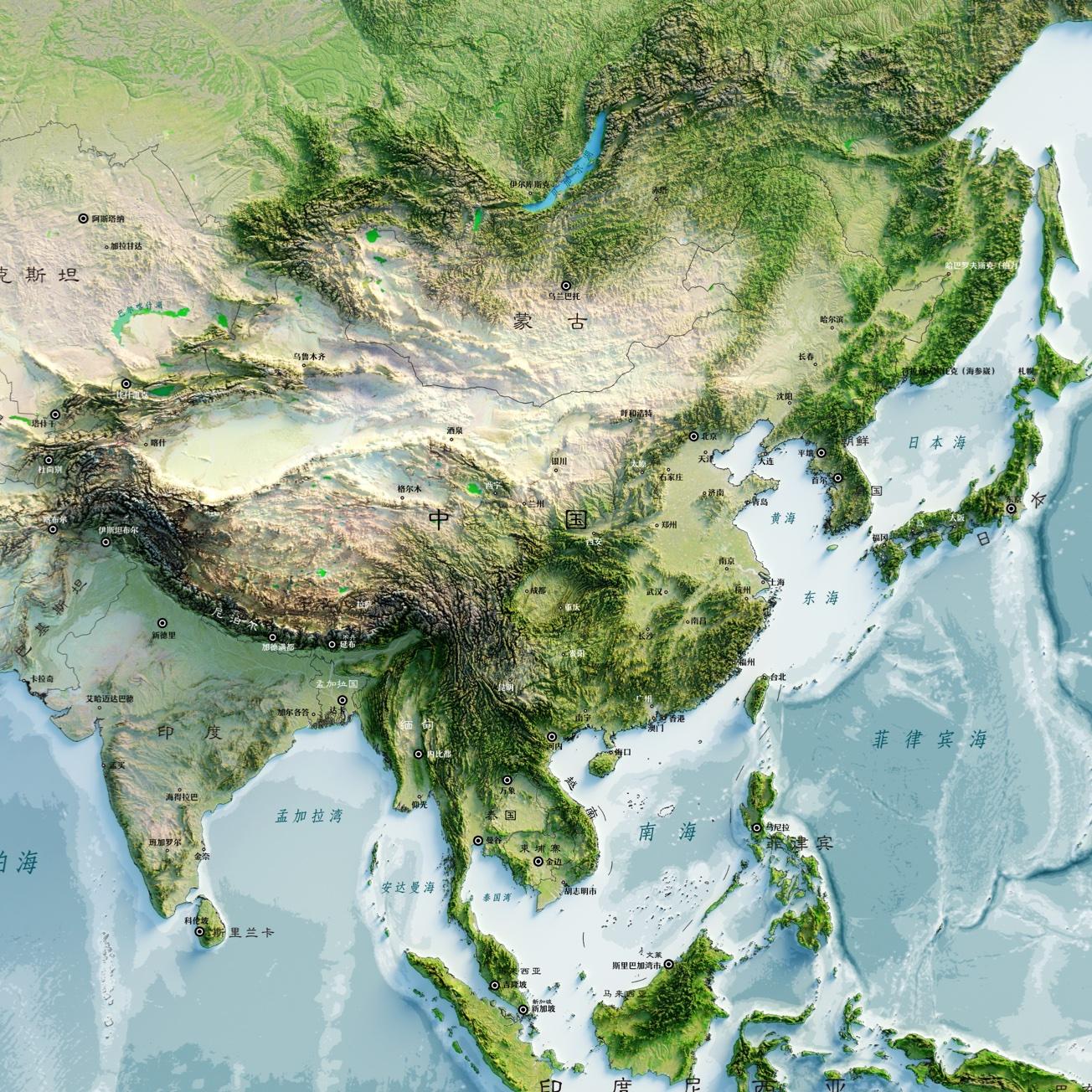 高清3d世界地形图-中文标注-10000*10000像素-淘宝网
