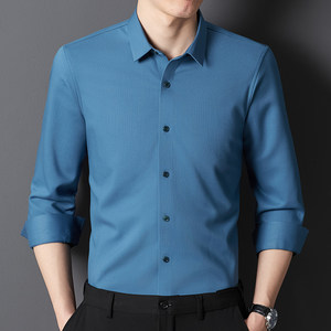 Ploves warm shirt men in autumn and winter long sleeves with high -level sensory business format free hot white shirt
