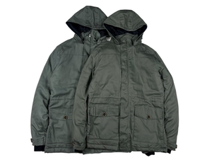 European and American single men's autumn and winter plus cotton mid -length jackets casual retro -pure porn couple hooded cotton workers cotton jacket
