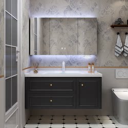 New Bathroom Cabinet Set with Integrated Washbasin, Ceramic Integrated Basin, Bathroom Cabinet, Hand-Washing Basin Cabinet Set