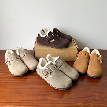 Henan Sangpo genuine leather wool Birkenstock shoes for men and women