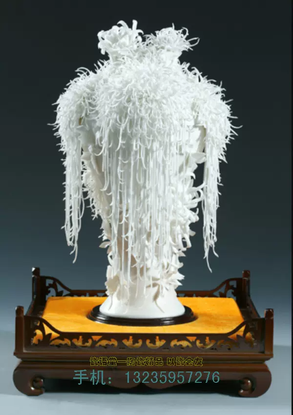 瓷语堂中国白德化窑白瓷器瓷雕22寸渡海观音国大师高徒精工作品