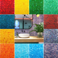 Colorful Hong Kong Style Mosaic Tea Restaurant Background Wall Bar Art Glass Mosaic Hot Melt Gold Thread
