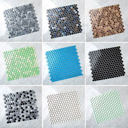 Scandinavian Style Black and White Simple Mosaic Ceramic Ball Craft Mosaic Bathroom Kitchen Button Mosaic