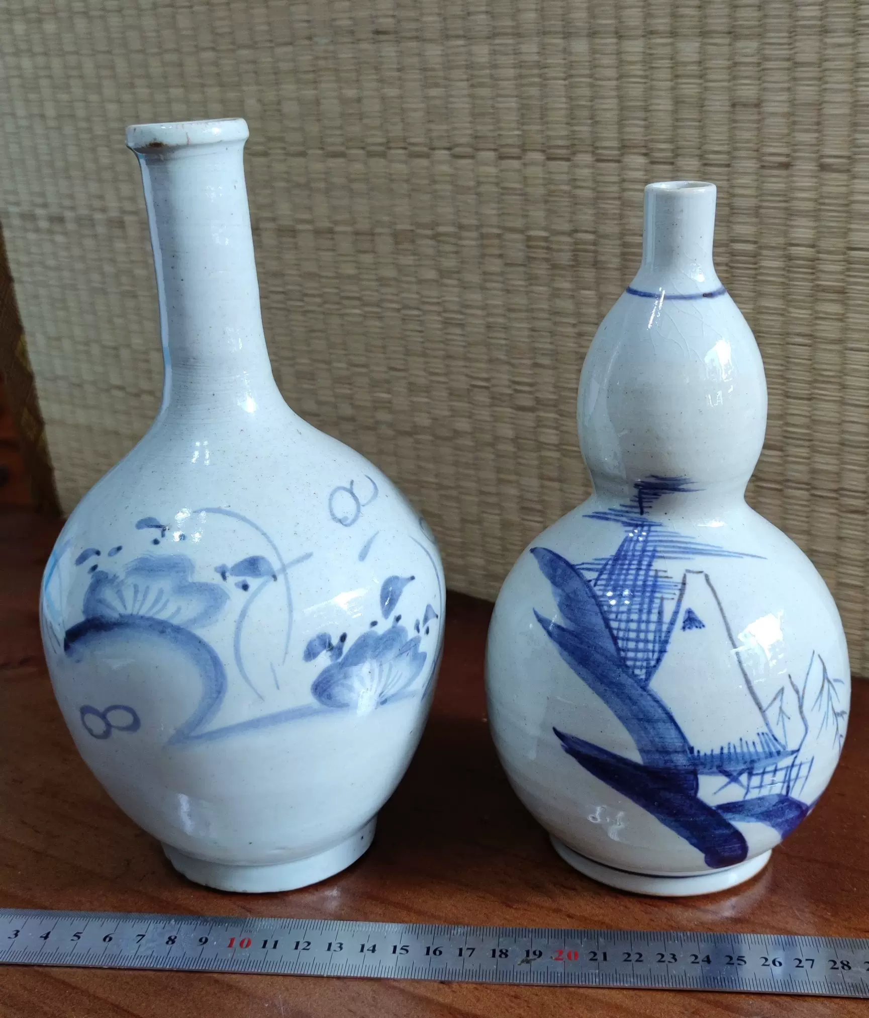 日本古董伊万里烧有田烧花瓶酒瓶葫芦工艺品青花瓷-Taobao