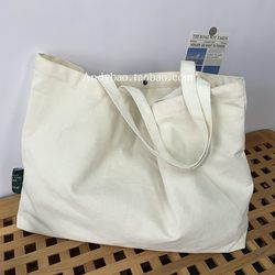 A Large Capacity Thick Canvas Bag, Blank Solid Color, Suitable for Graffiti, Yoga, Sports, Basketball, Grocery Shopping, Tote Bag