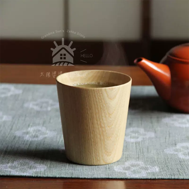现货日本北海道高桥工芸大治将典kami Glass系列手握木质茶水