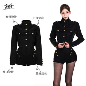 
Longyatong recommends [Miss British District] British retro black stand-up collar short coat with a high-end feel in autumn