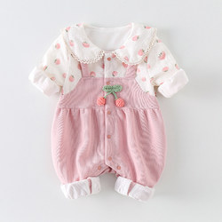 Newborn Baby Spring Clothes, Baby Girl Infant Clothes, Spring and Autumn Jumpsuit, Outerwear, Spring Pure Cotton Suit