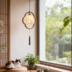 Song Dynasty Aesthetic Restaurant Chandelier, Retro Zen Style, Chinese Solid Wood Entrance Hallway, Coffee Restaurant Bar Counter, Teahouse Chandelier