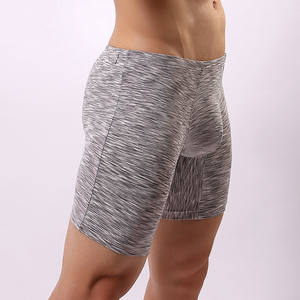 Men's underwear flat trousers pentae pants increase anti -grinding legs low waist U convex pockets running long legs quadrior trousers
