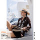KOKIA spot hazy and skinny cross yarn hand sewing lace flower flared sleeve streamer V-neck shirt