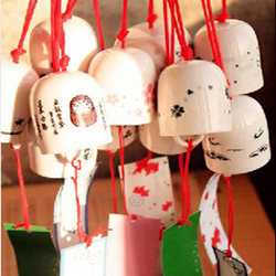 [Xiaoqijia] Retro Japanese Style Zakka Japanese Style Pendant Japanese Ceramic Wind Chime 9 Styles