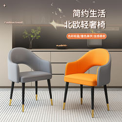 Light Luxury Dining Chair for Home, High-End Hotel Restaurant Guest Room Reception and Negotiation Chair, Modern Simple Soft-Covered Internet-Famous Chair