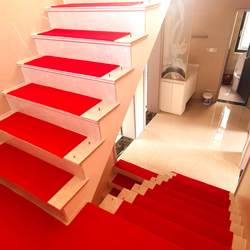 Red Carpet Tiles with Adhesive Backing, Rain and Snow Mat, Washable, Long-Term Use, Marble Stain Barrier Stair Mat, Leaves No Adhesive Residue