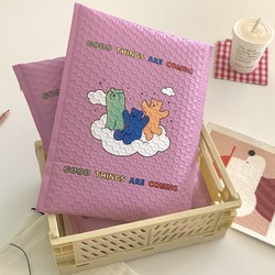 Korean Creative Cute Cartoon Bubble Bags Wholesale Thickened Shockproof Packaging Bags Envelope Bags Express Delivery Bags Pearl Film