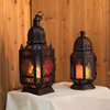 Moroccan style candlesticks a variety of wrought iron hollow stained glass wind lamp retro candle lamp black romantic ornaments