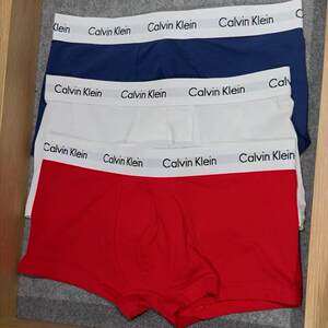 CK underwear men's three -in -color loop logo waist elastic cotton low waist flat angle underwear U2664
