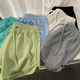 White gray sports shorts for women in summer loose wide-leg pants thin solid color high waist casual home a-line hot pants