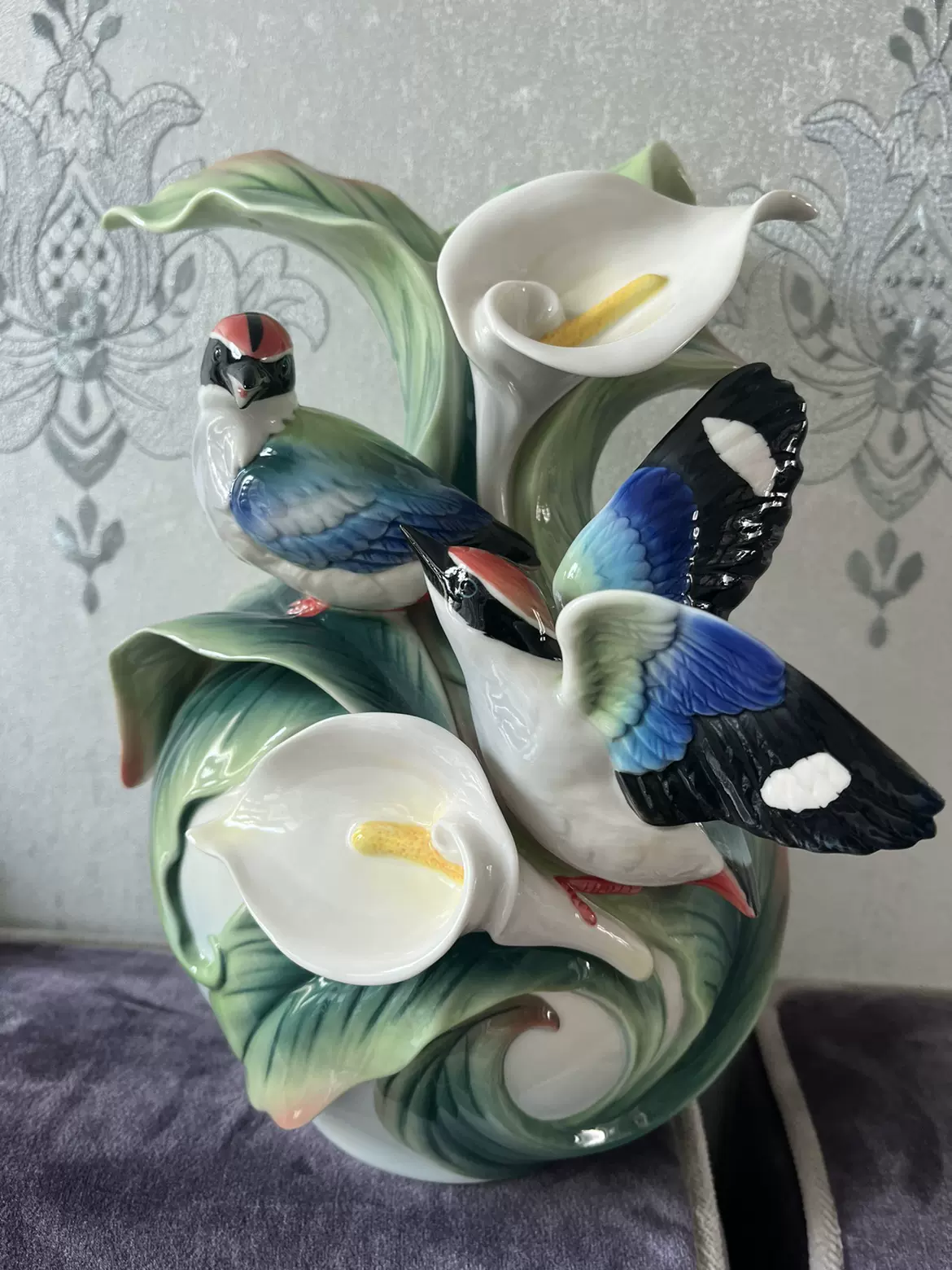 Franz法藍瓷早期大嘴鳥中花瓶-Taobao