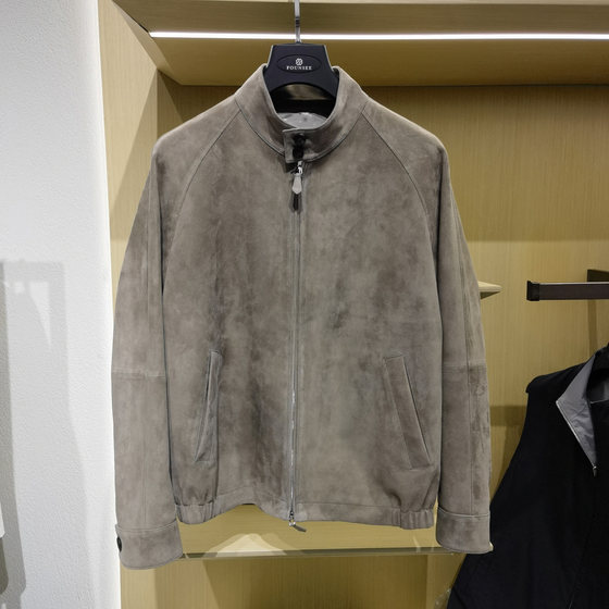 
Spring new style suede business casual plum collar genuine leather jacket for men, fashionable, handsome and versatile sheepskin jacket Fang Shi