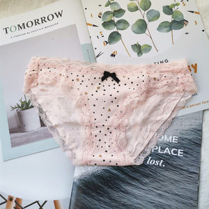 European and American single full cotton cotton medium low waist comfortable and breathable female briefs bottom pants are sweet and cute women
