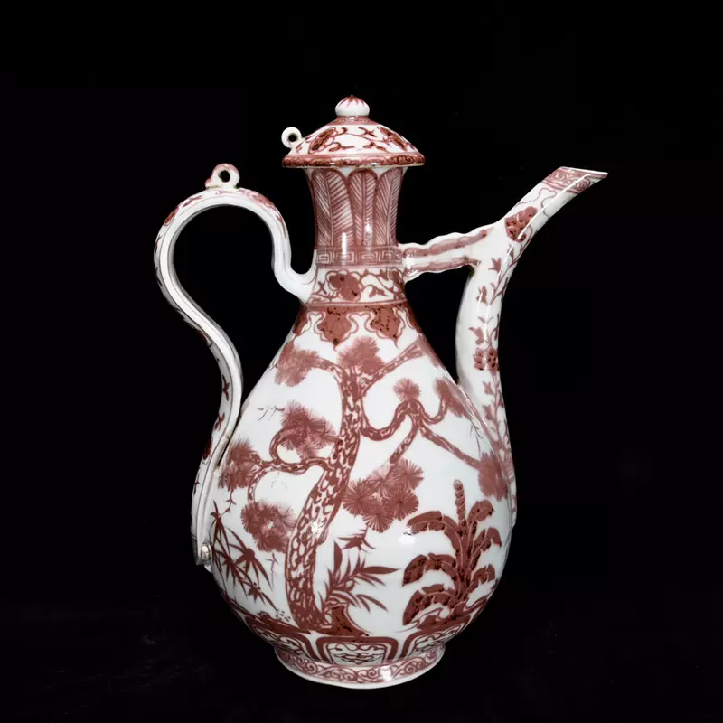 陶芸 明　宣德◆青花斗彩松竹梅紋竹節壺◆ 中国古董品 中国古美術 唐物古玩 置物 清乾隆仿宣德青花松竹梅纹盘档案-青花瓷-鉴宝档案