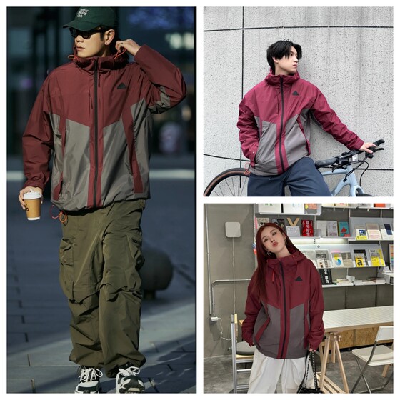 
Adidas autumn and winter men's outdoor windproof jacket plus velvet warm casual woven jacket JE8577