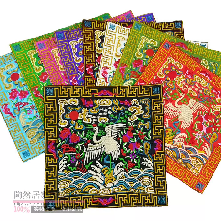 清朝一品文官仙鹤补子绣片工艺礼品官服刺绣绣片T恤衣服绣片