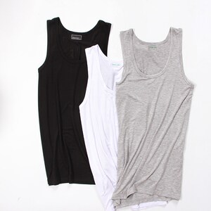 
Vest men's pure cotton summer thin modal bamboo fiber stretch fitness slim men's bottoming vest men's vest