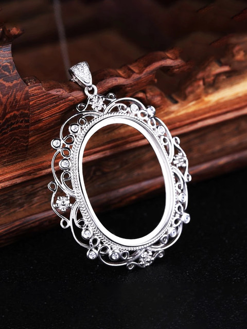 Helen De Lete Crystal Bluebell Flowers Sterling Silver Pendant Necklace - S925 Silver Jewelry